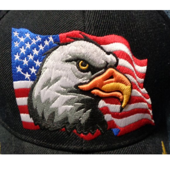 Black USA Eagle Hat - Picture 2 of 6